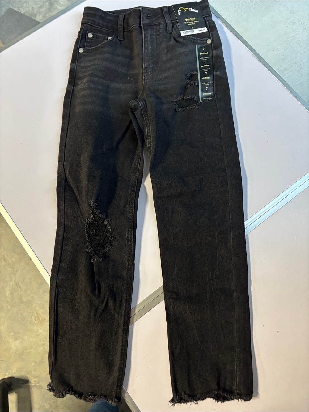 Black Distressed  Jeans - Classic Fit